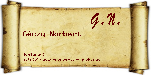 Géczy Norbert névjegykártya
